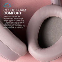 JLab JBuds Lux Active Noise Cancellation Wireless Bluetooth Headphones, Custom EQ, Over-Ear, Be Aware Safety Mode. Foldable, iPhone / Android