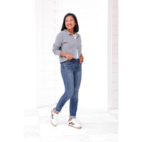 Judy Blue Meant To Be Mid Rise Dark Wash Multiple Inseam Relaxed Fit Jeans