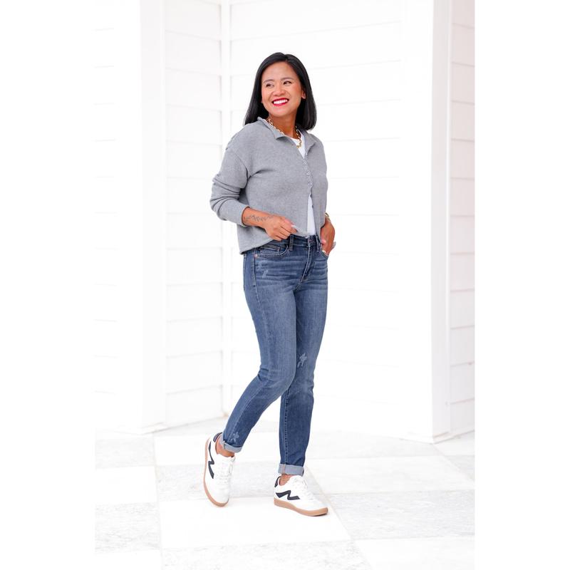 Judy Blue Meant To Be Mid Rise Dark Wash Multiple Inseam Relaxed Fit Jeans