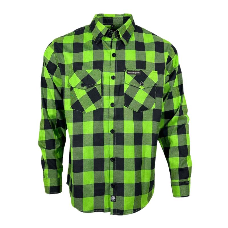 The "Incredible H" Green & Black Flannel (Hidden Snap Collars)