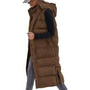BTFBM Women's Long Puffer Vest with Quilted Hood and Button Down Closure for Winter Coat 2025 - Tops, Womenswear