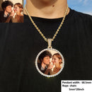CARÁTIX Medium Round Plated Memory Medallions Charms Custom Picture Pendant Necklace for Men Hip Hop Jewelry Large Size Photo Pendant Jewellery Outdoorfun Valentine's Day Gift Fathersdaygift