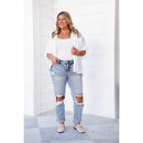 Lovervet Love at First Sight Mid Rise Acid Wash Cropped Straight Leg Jeans
