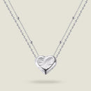 D-POW Heart Pendant Necklace - 925 Sterling Silver with Platinum Plating, 18" Chain, 0.6" Pendant, Valentine’s Day Gift, Hypoallergenic & Tarnish-Resistant