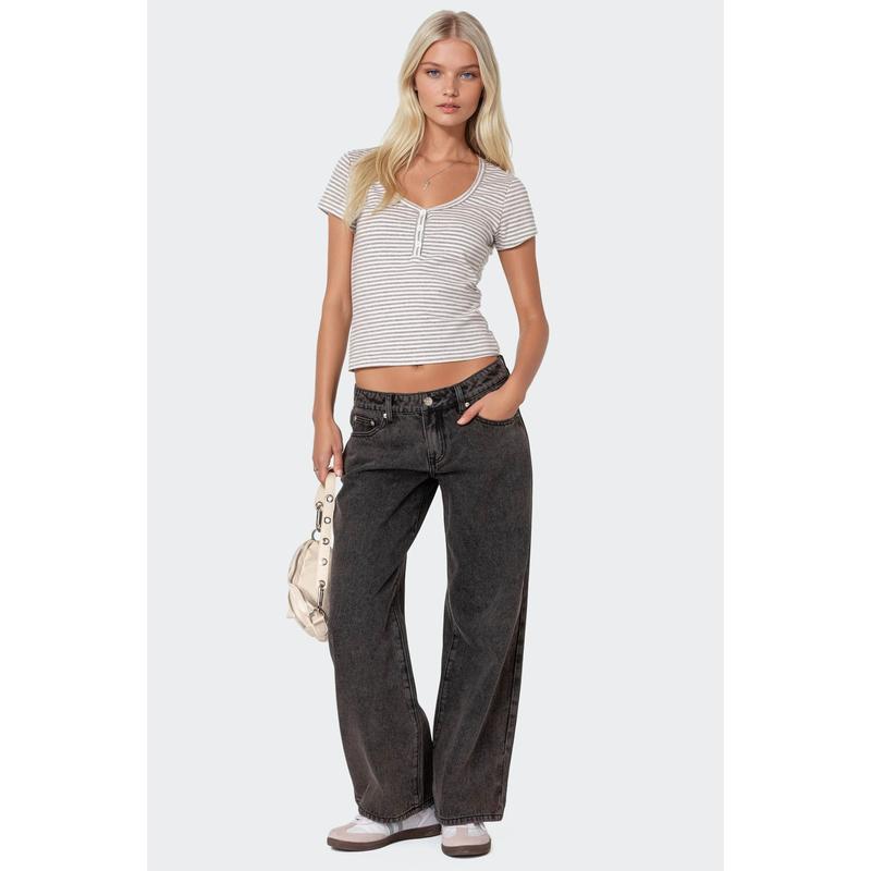 Petite Raelynn Washed Low Rise Jeans