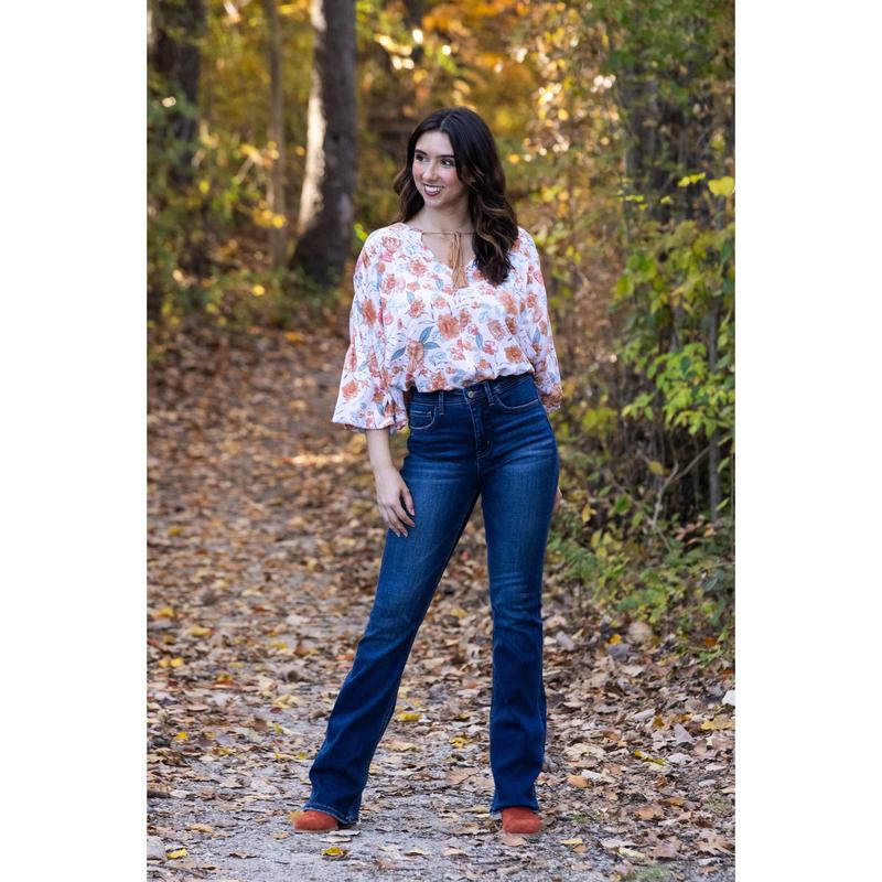 3 LENGTHS The Rachel by Lovervet: High-Rise Tummy Control Bootcut Denim Fabric Fit Jeans Generous Front Pockets