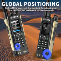 1/2PCS BAOFENG UV32 GPS Ham Radio Walkie Talkie 10W APP Programming Wireless Copy Frequency Rechargeable uv32 Multi Band 2500mAh UV-32 uv-32 Type-C AM FM NOAA Radio