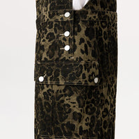 AELFRIC EDEN Women's Leopard Print Overalls Casual Suits Trendy Unique Sleeveless Strap Cotton Jumpsuit for Summer