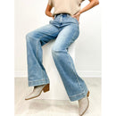 Judy Blue DOUBLE TAKE Double Button Waistband Wide Leg Jeans