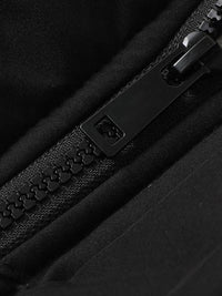 Men's Solid Color Patched Zip Up Longsleeves Hooded Winter Coat Jackets, Regular Fit Casual Long Sleeve Waterproof Warm Winter Jacket for Winter, Men's Clothes for Daily Wear