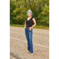 3 LENGTHS The Gwen from Lovervet: Mid-Rise Tummy Control Flare Denim  Fit Jean Womenswear Bottom