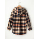 Dokotoo Women's Flannel Hooded Plaid 2025 Shacket Thick Coat Winter Coat for Warmth Button down Warm and Fuzzy Fleece Jacket