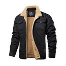 MAGCOMSEN Men's Winter Jacket Sherpa Lined Jacket Warm Trucker Coat Multi Pocket Casual Collared Menswear Tops Cotton Fleece Long Sleeve