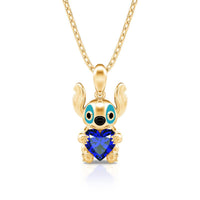 Jeulia Hug Me "Little Monster" Heart Cut Sterling Silver Necklace