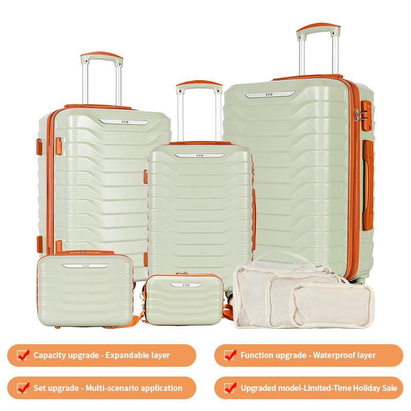 UUH Luggage Sets with TSA Locks -3pcs/4pcs/6pcs/7pcs/8pcs/9pcs Suitcases Sets-Travel and Moving Set(Family Set)