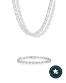 PAVOI 14K Gold Plated Tennis Jewelry Set for Women – 18" Pear-Cut Simulated Diamond Tennis Necklace & Bezel Set Pear Cubic Zirconia Tennis Bracelet - Trendy Gold Jewelry - TikTok Exclusive Bundle