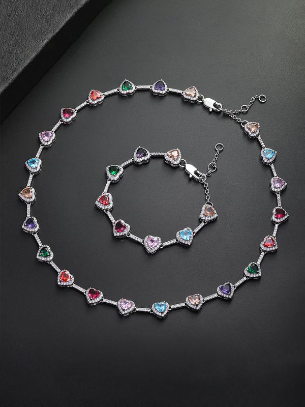 Silver / 2PCS Set Necklace and bracelet