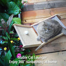 Beach Chair Cat Hammock, Elevated Cat Beds for Indoor Cats, Original Cozy Lounger with Sisal Scratcher and Toy Ball Heavy Duty Magnetic Garage Screen Door cat house cat hammock