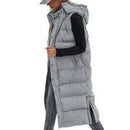 BTFBM Women's Long Puffer Vest with Quilted Hood and Button Down Closure for Winter Coat 2025 - Tops, Womenswear