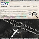 925 Sterling Silver Cross Necklace for Men Women, 5mm 316L Stainless Steel Diamond-Cut Durable Figaro Link Chain or Cuban Link Curb Chain for Men, Mens Silver Crucifix Cross Pendant Necklaces Jewelry 16-30 Inches