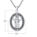 Audinceed Hecate's Key S925 Sterling Silver Moonstone Necklace, Witchtok Collection, Hekate Triple Moon Goddess Pagan Wiccan Magic Silver Necklace Pendant Protection Blessed Amulet Jewelry Gift for Women Men