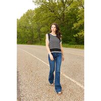 3 LENGTHS The Gwen from Lovervet: Mid-Rise Tummy Control Flare Denim  Fit Jean Womenswear Bottom