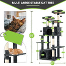 WeCharmer Cat Tree / Tower for Indoor with Green Leaves, Cat Condo Cozy Plush House with Hang Ball,  Pet Furniture with Scratching Posts cat  tree