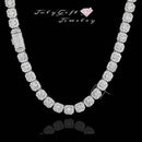 12MM Iced Out Chains for Men Tennis Necklaces-Mens Hip Hop Baguette Tennis Chains 16-24 Inches