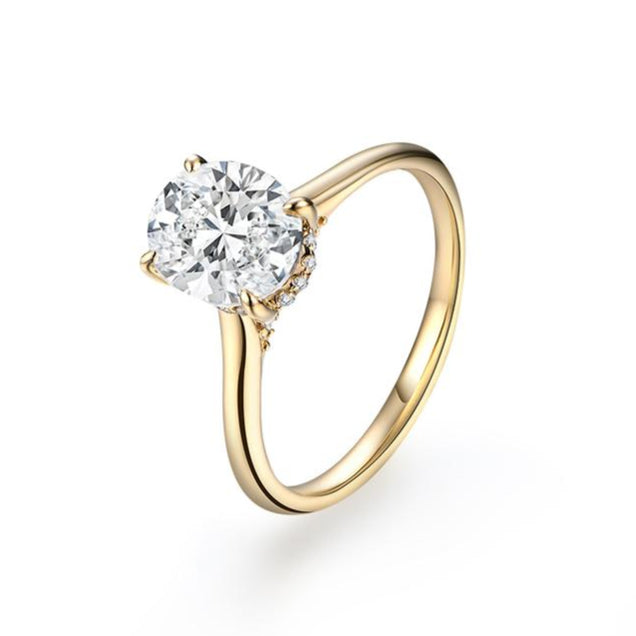 Oval Cut 2.0ct D VVS1 Color Lab-Created Moissanite Ring Jewelry for Women 925 Sterling Silver Engagement Wedding Lady's Gift Luxury R112