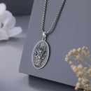 DRINSPER Hecate Necklace 925 Sterling Silver Goddess of Witches of Magic Hekate Pendant Necklace Ancient Greek Mythology Night of Hekate The Ancient Origins of the Goddess of Witchcraft and Moon Amulet Jewelry Pagan Jewelry for Women Men